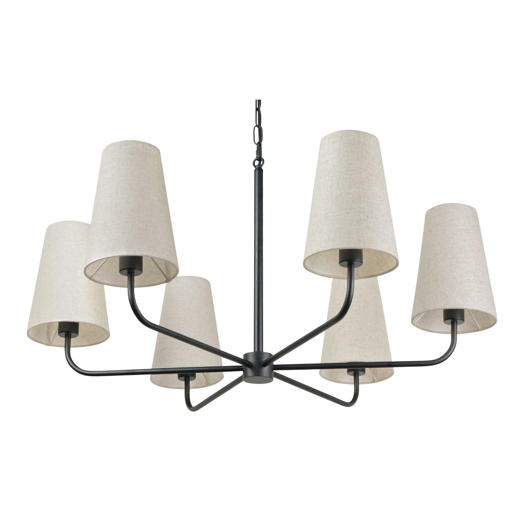 Mathis - Chandelier - Black / Beige