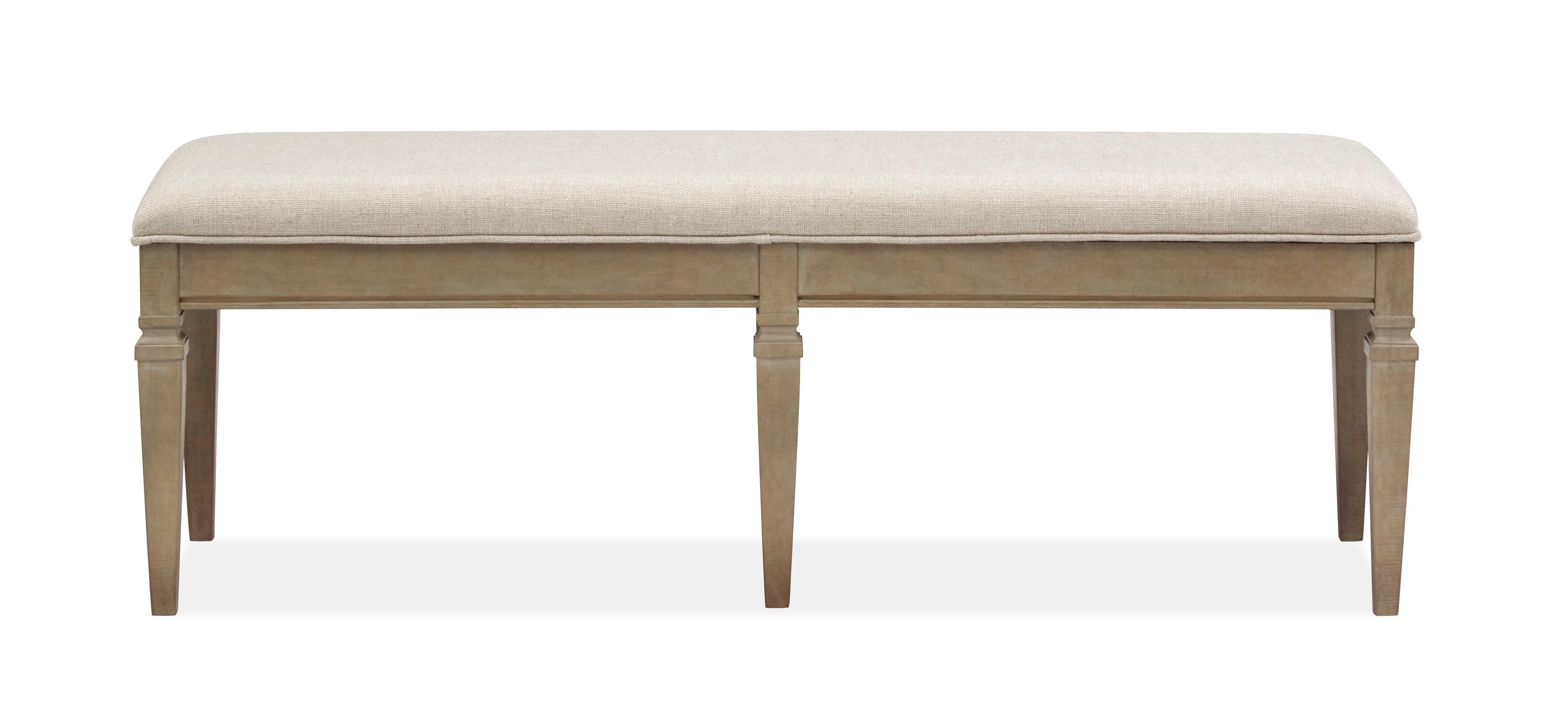 Lancaster - Bench With Upholstered Seat - Dovetail Gray