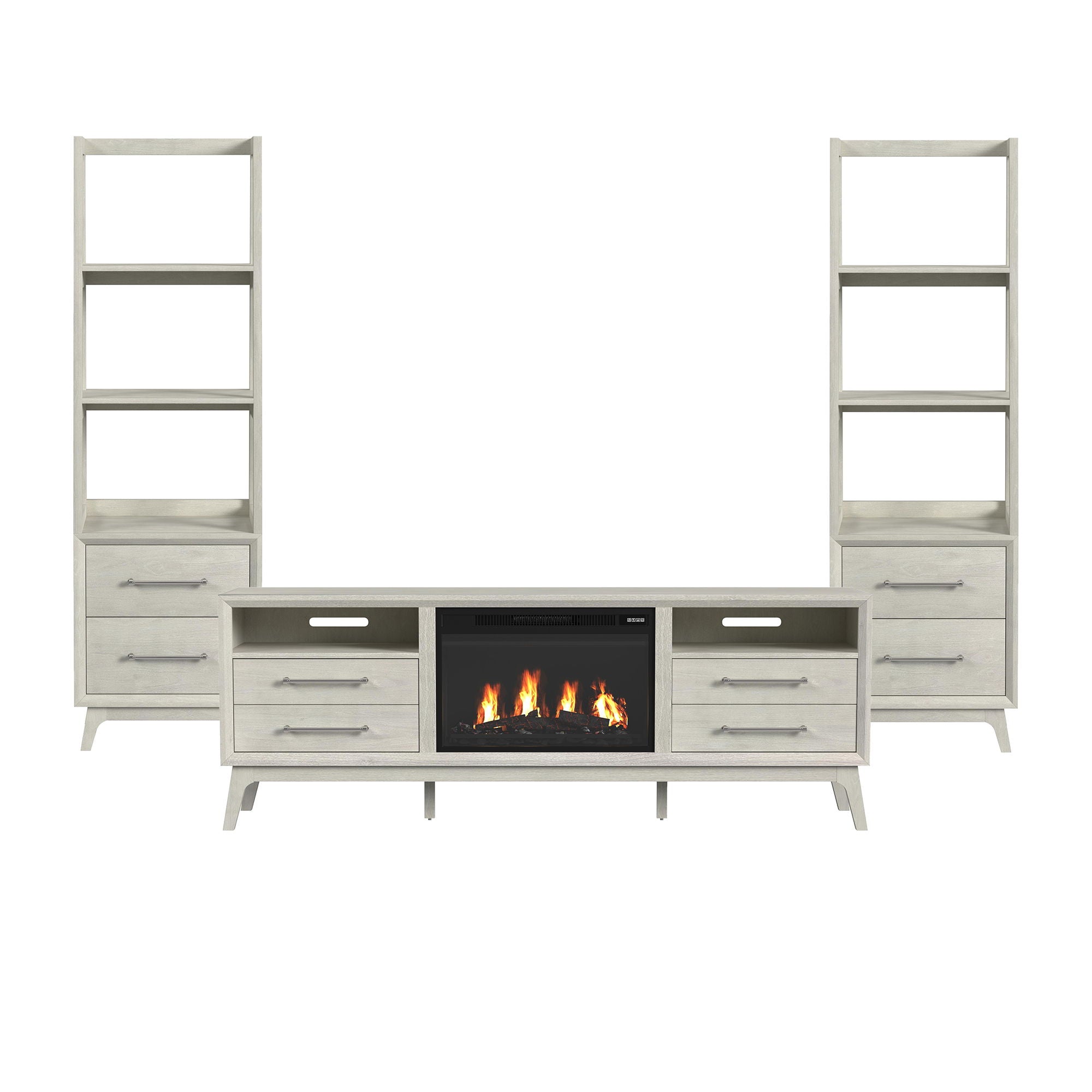 Westland - 4 Piece Entertainment Unit With 71" TV Console - Almond