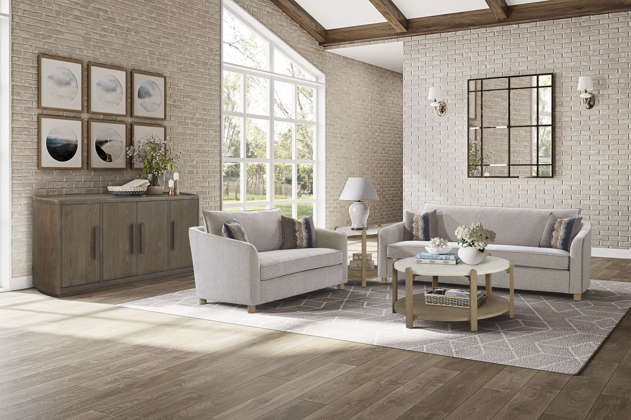 Trilogy - Loveseat - Pearl Silver