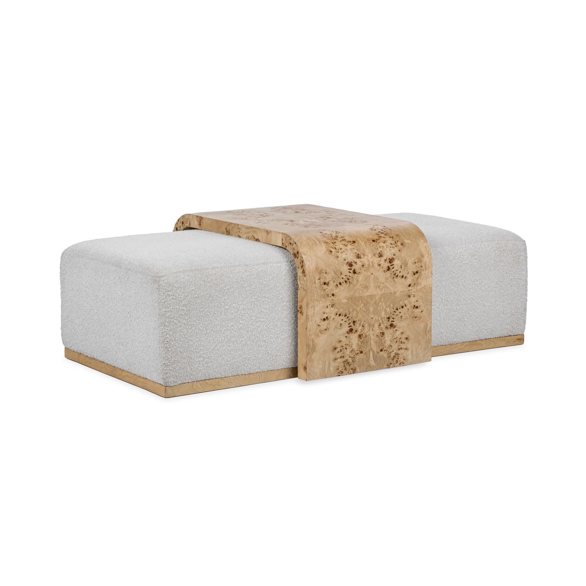 Kenan - Rectangle Ottoman Coffee Table - Creamy Ivory