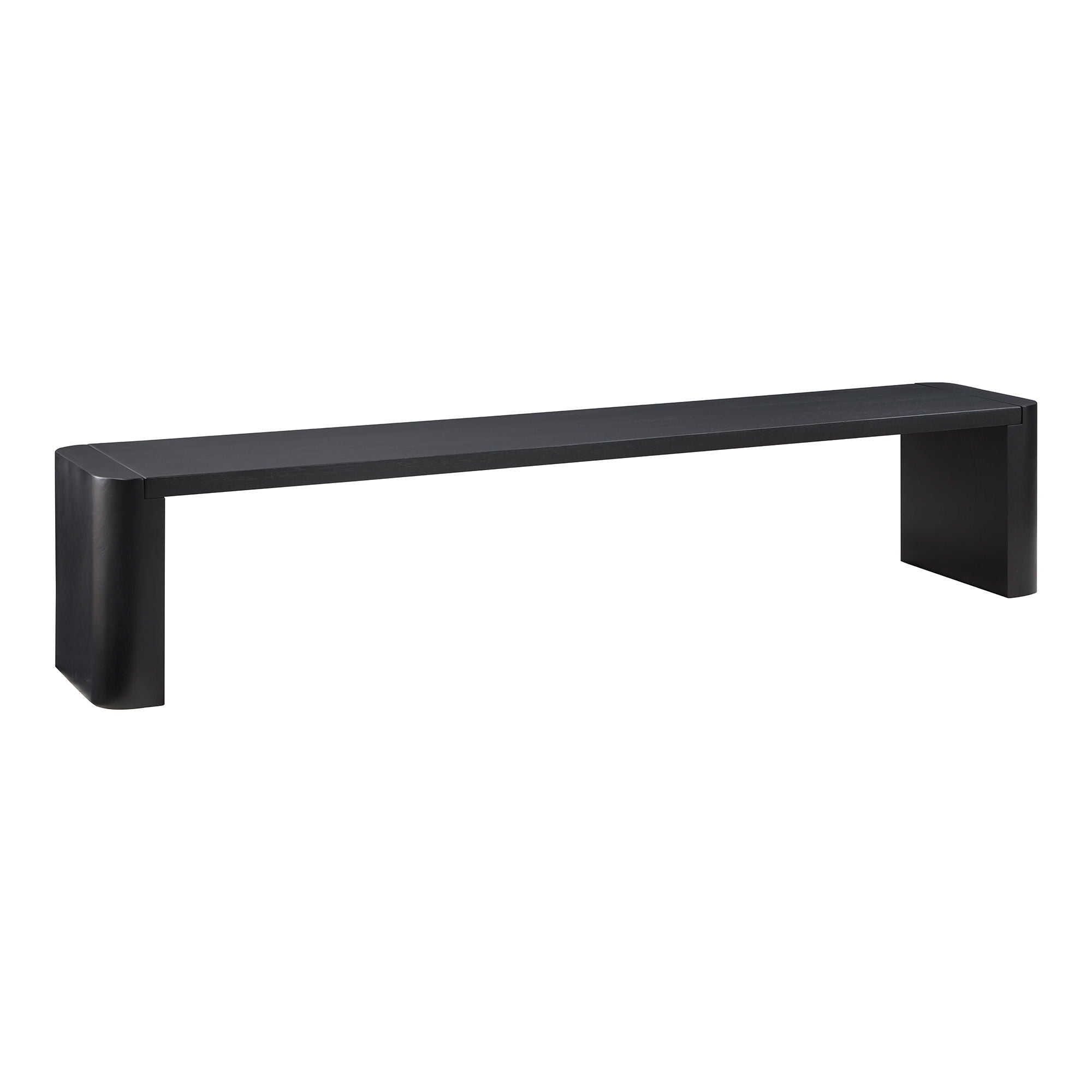 Post - Large Oak Dining Bench - Black