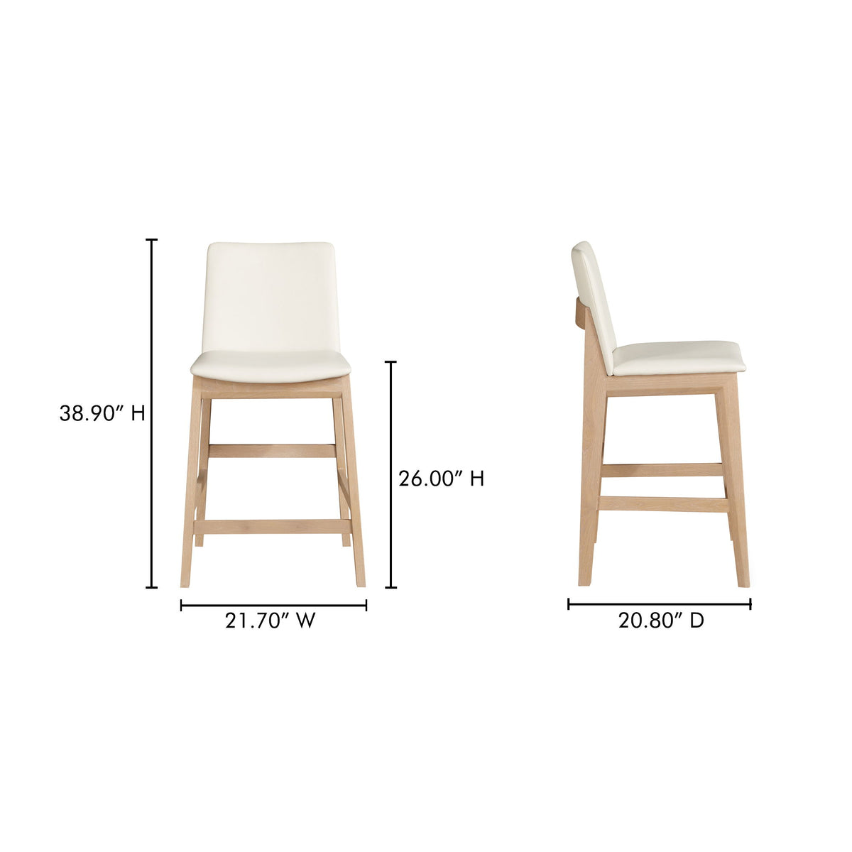 Deco - Counter Stool - White / Light Brown