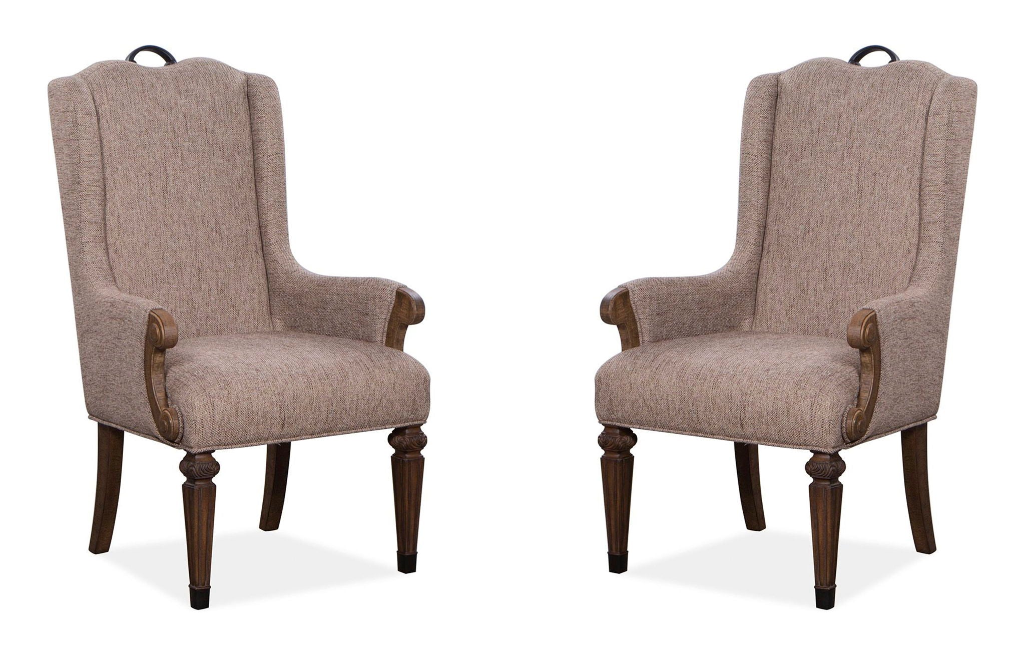 Durango - Wood Upholstered Host Arm Chair (Set of 2) - Willadeene Brown