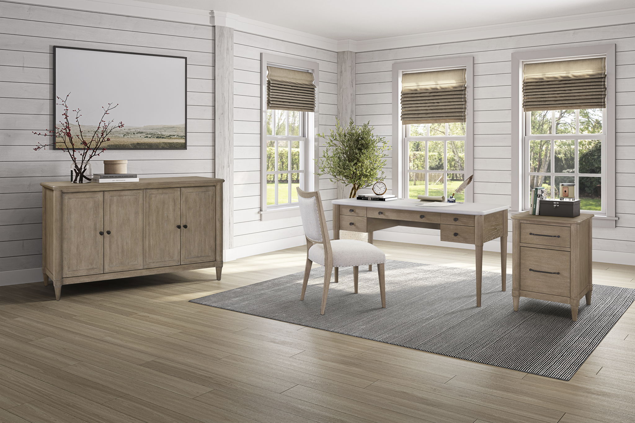 Citrus Heights - 5-Drawer Desk - Sand