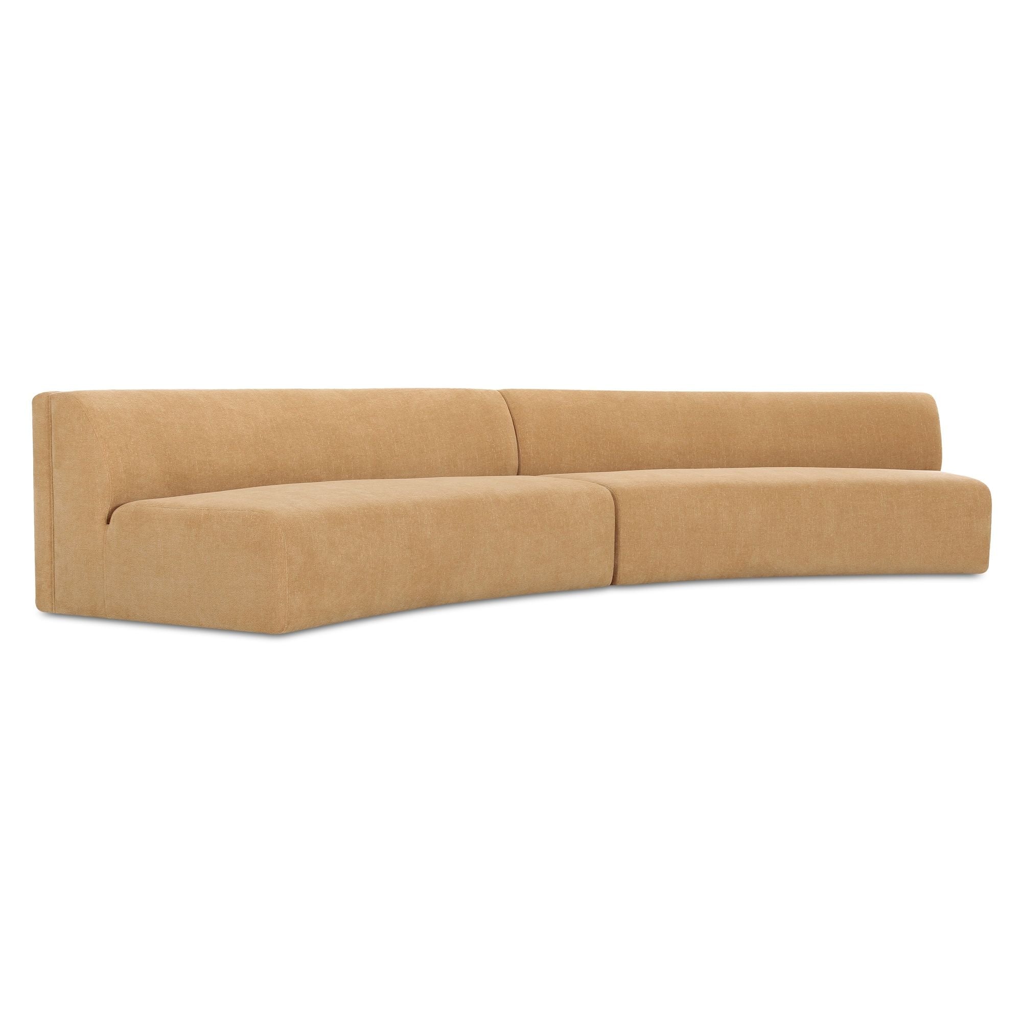 Naomi - 2 Piece Concave Modular Sectional - Golden Yellow