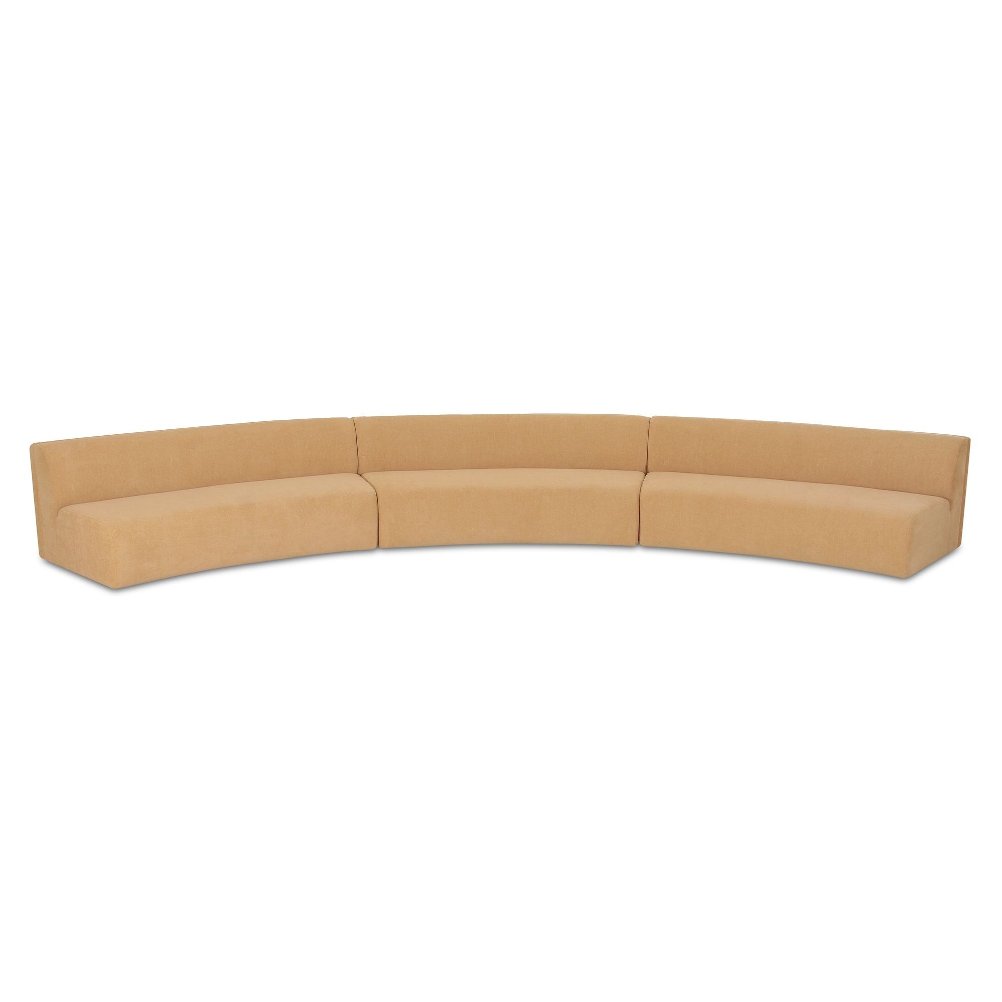 Naomi - 3 Piece Concave Modular Sectional - Golden Yellow