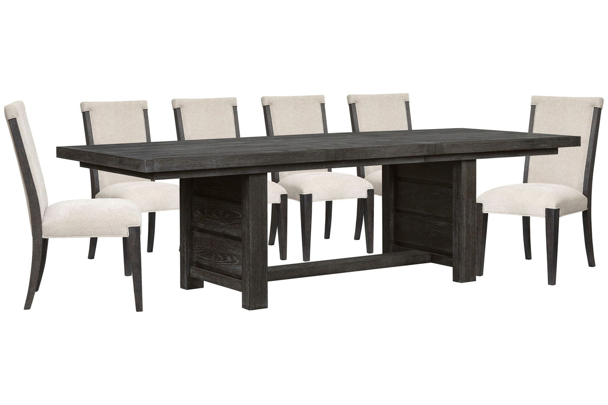 Plum Creek - 7 Piece Extendable Trestle Dining Table Set