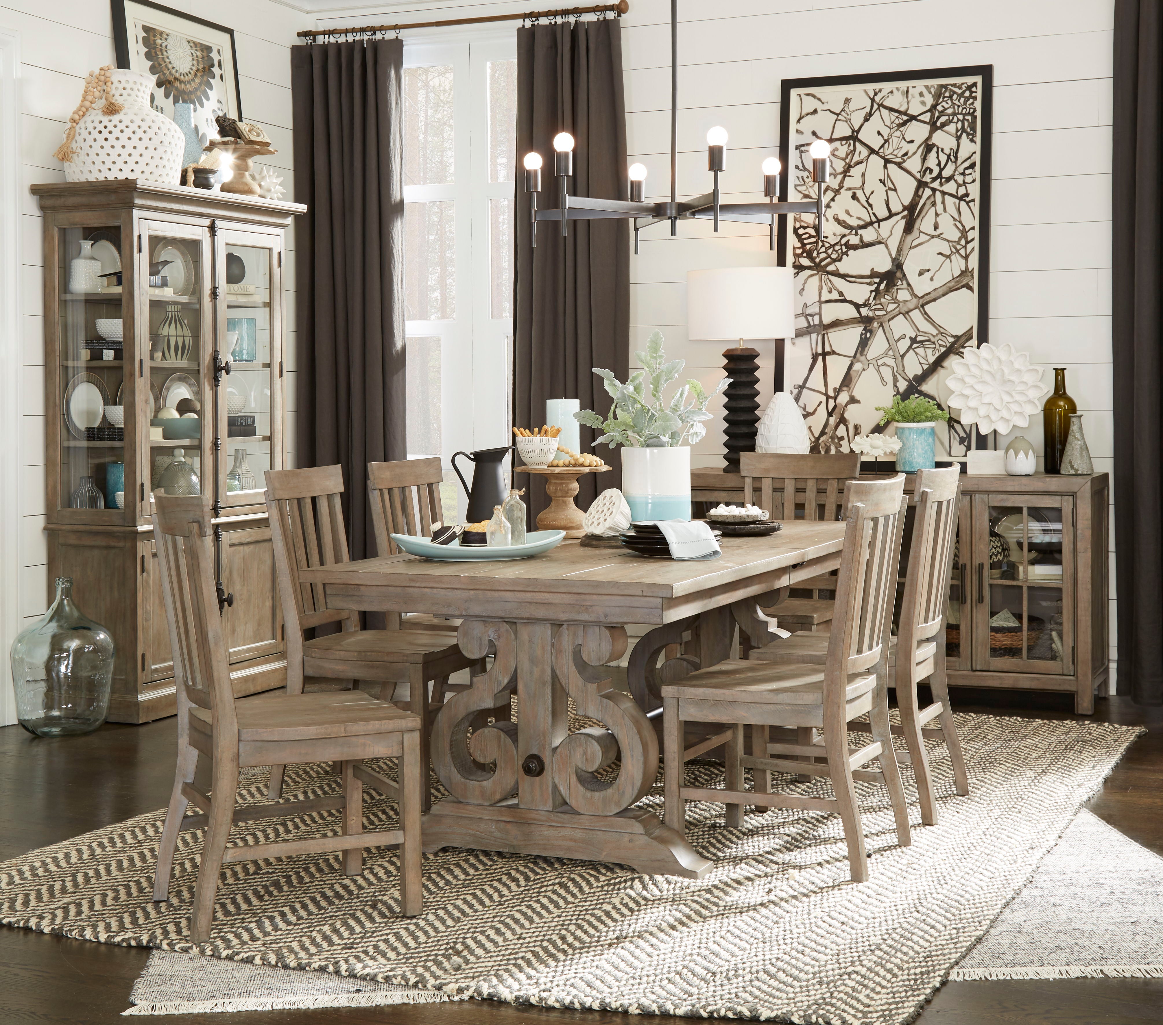 Tinley Park - Buffet Curio Cabinet - Dove Tail Gray