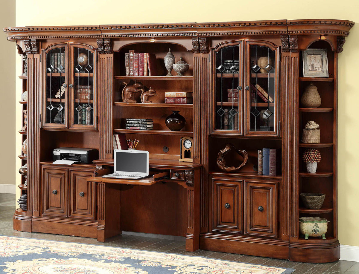Huntington - Library Desk - Antique Vintage Pecan