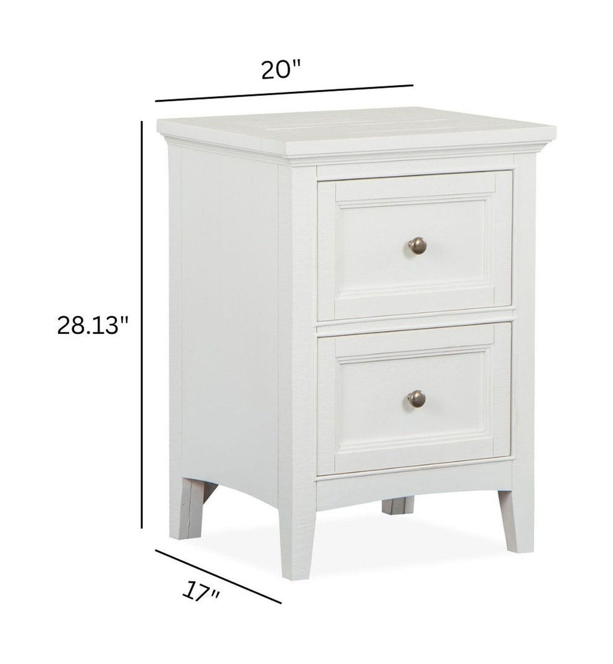 Heron Cove - Small Drawer Nightstand - Chalk White And Dovetail Gray
