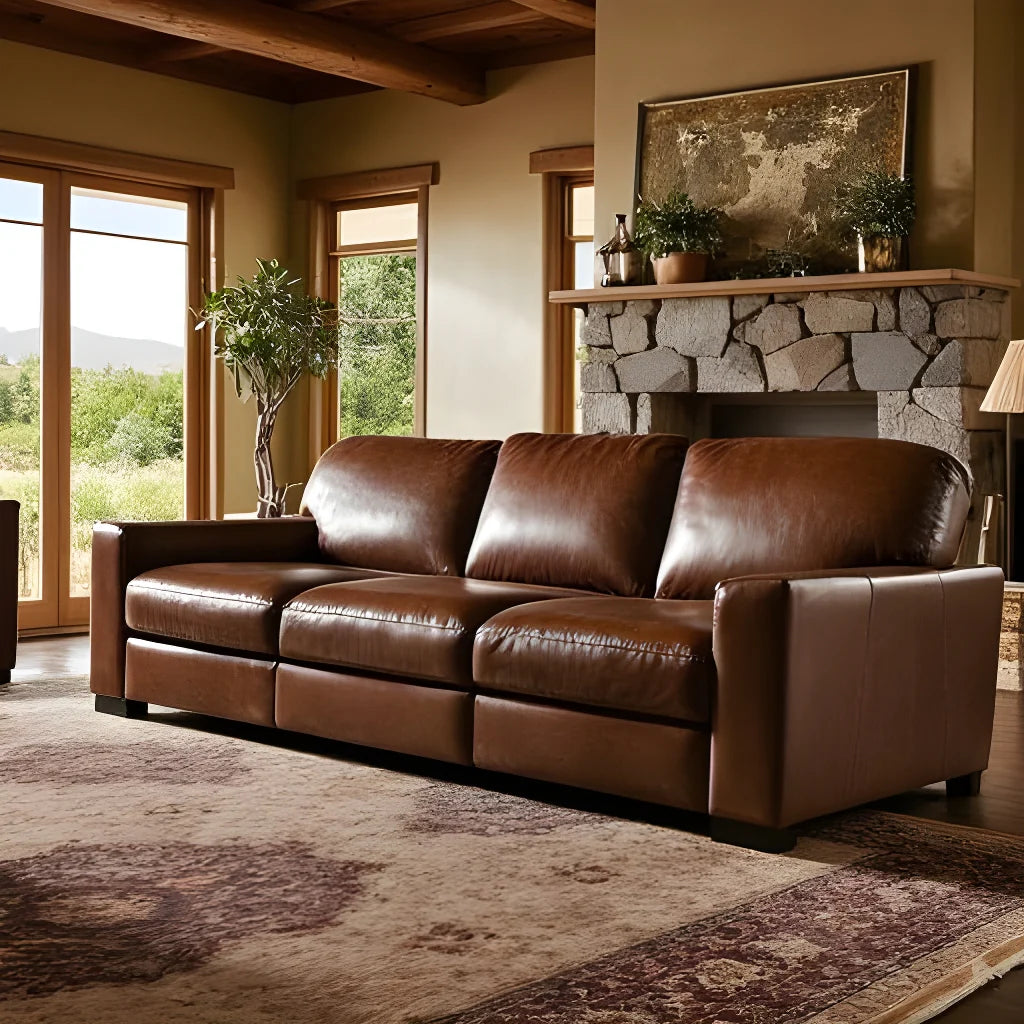 Beckham Chestnut Leather Sofa
