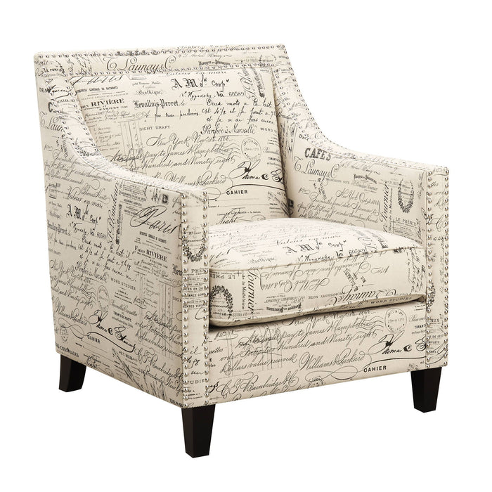 Erica - Chair & Ottoman - Beige / French Script