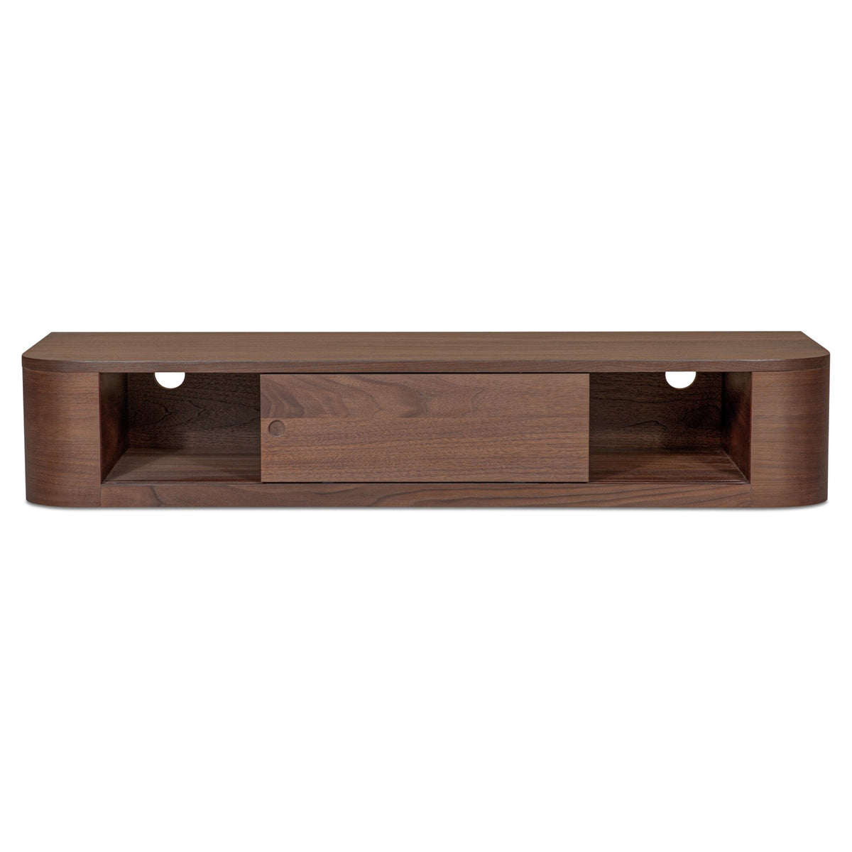 Round - Off Floating Console Table - Walnut / Brown