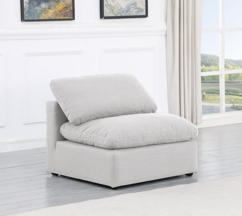 Indulge - Linen Armless Chair - White