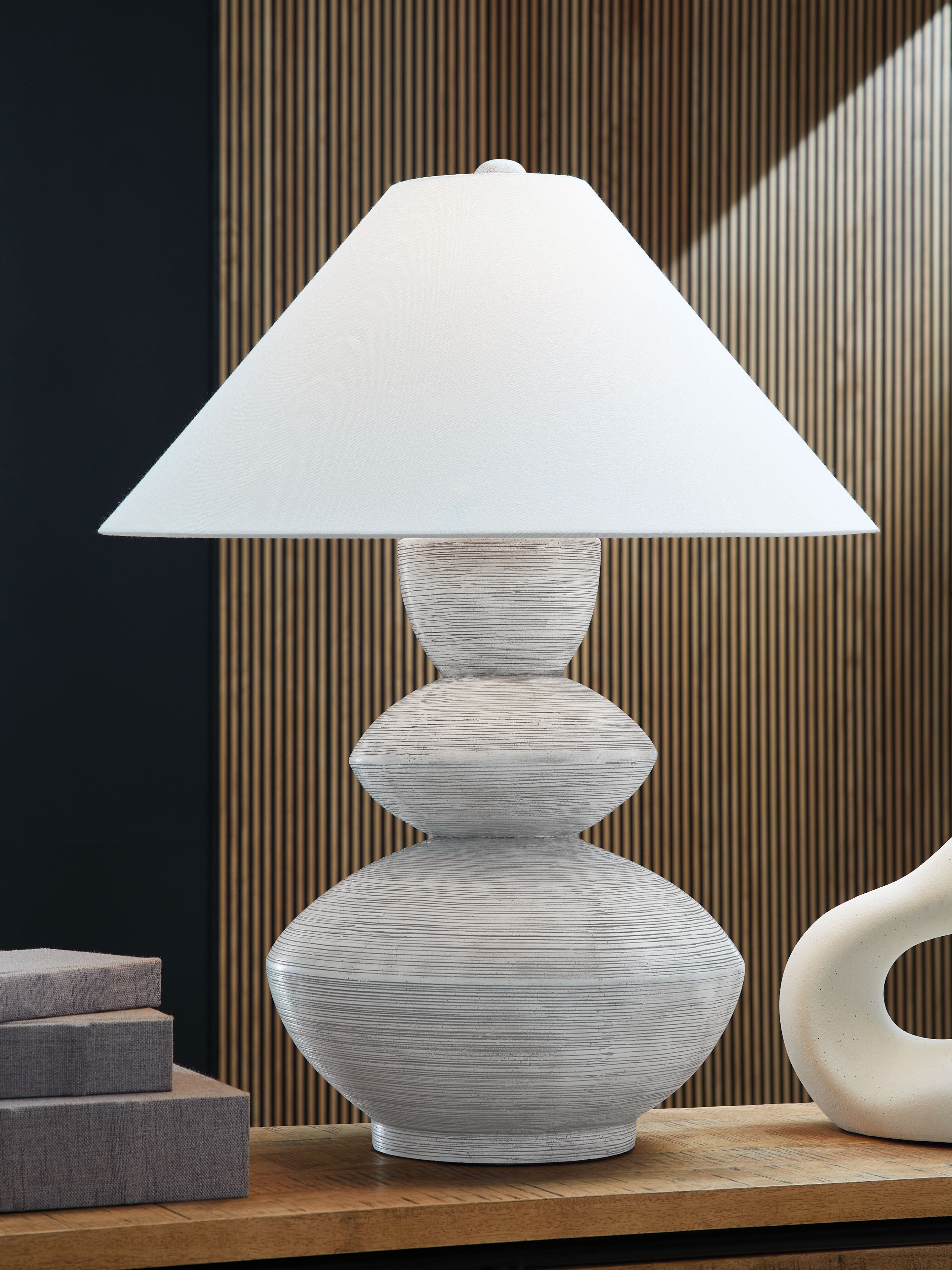 Brickdon - Poly Table Lamp - Distressed White