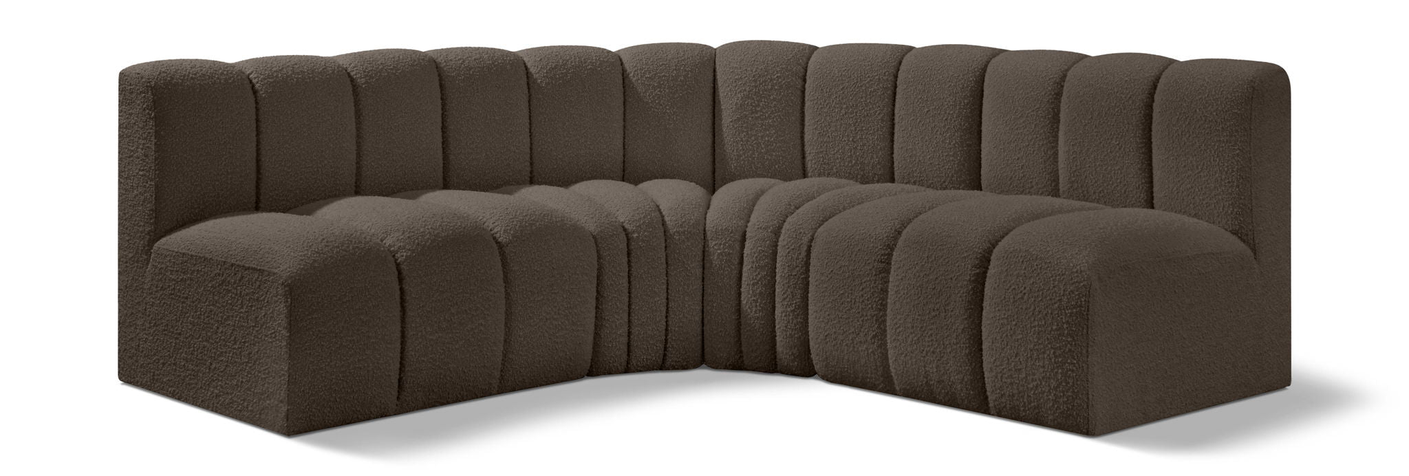 Arc - Boucle Fabric 4 Piece Corner Modular Sofa