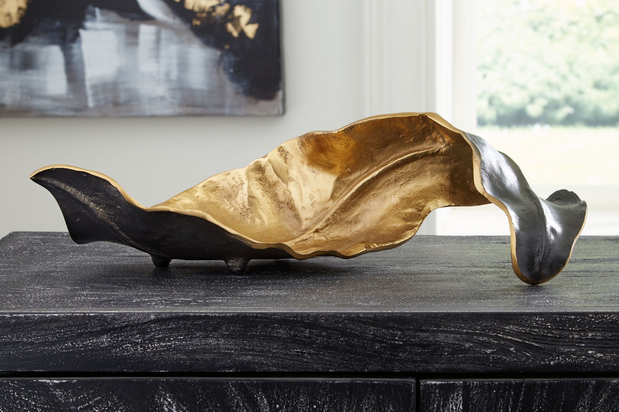 Melinda - Sculpture - Black / Gold Finish