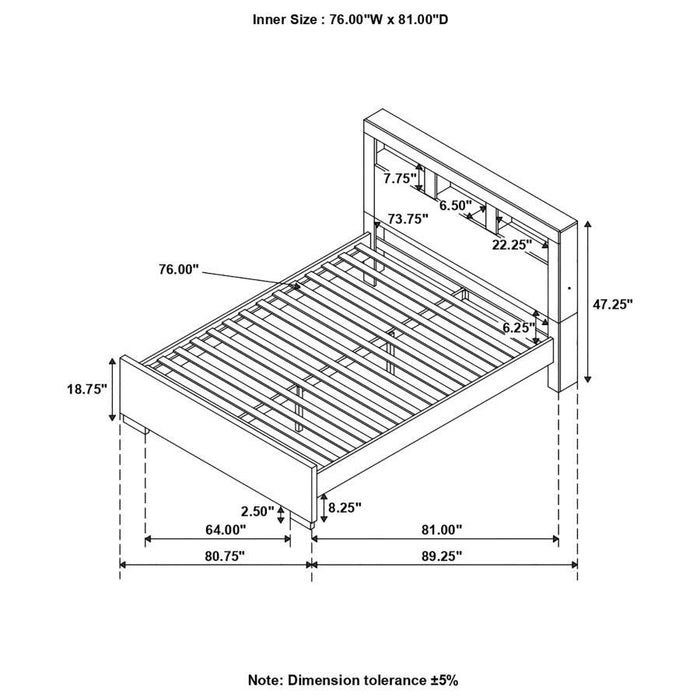 Jessica - LED Storage Bookcase Bed