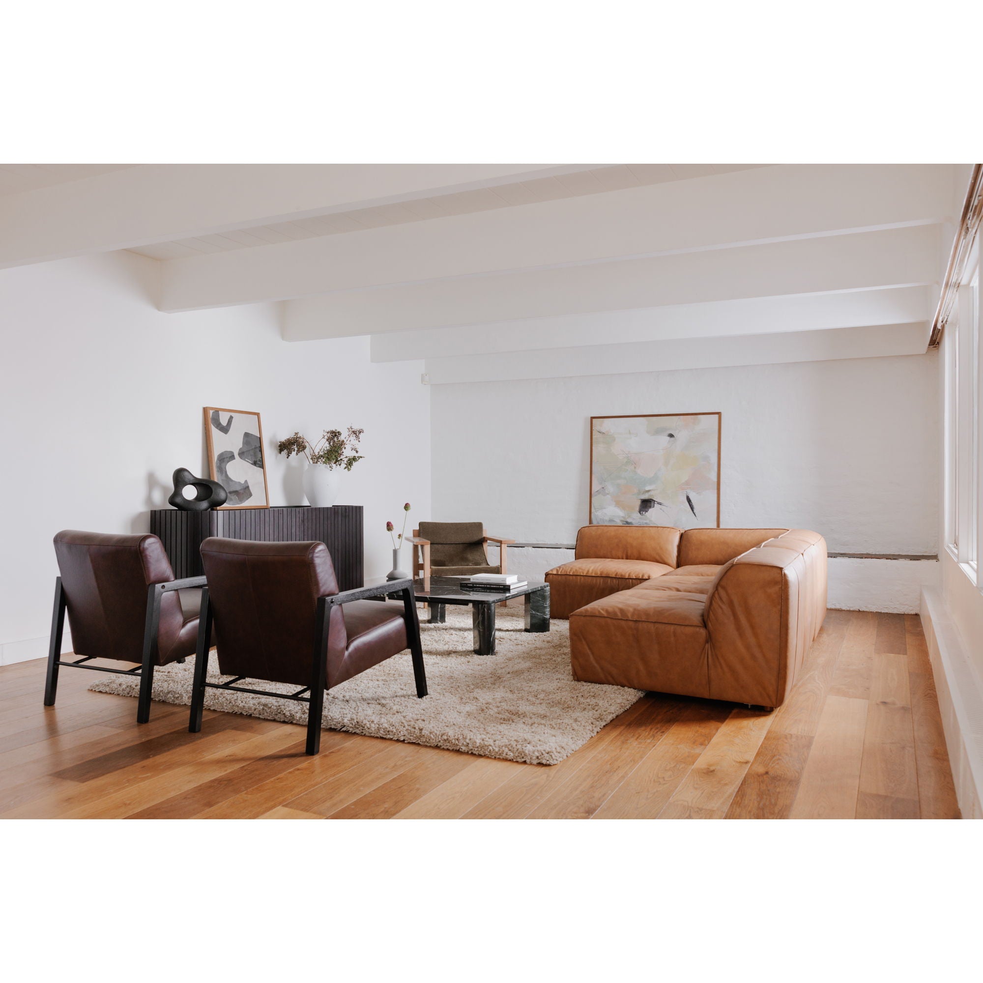 Form - Leather Ottoman - Sonoran Tan