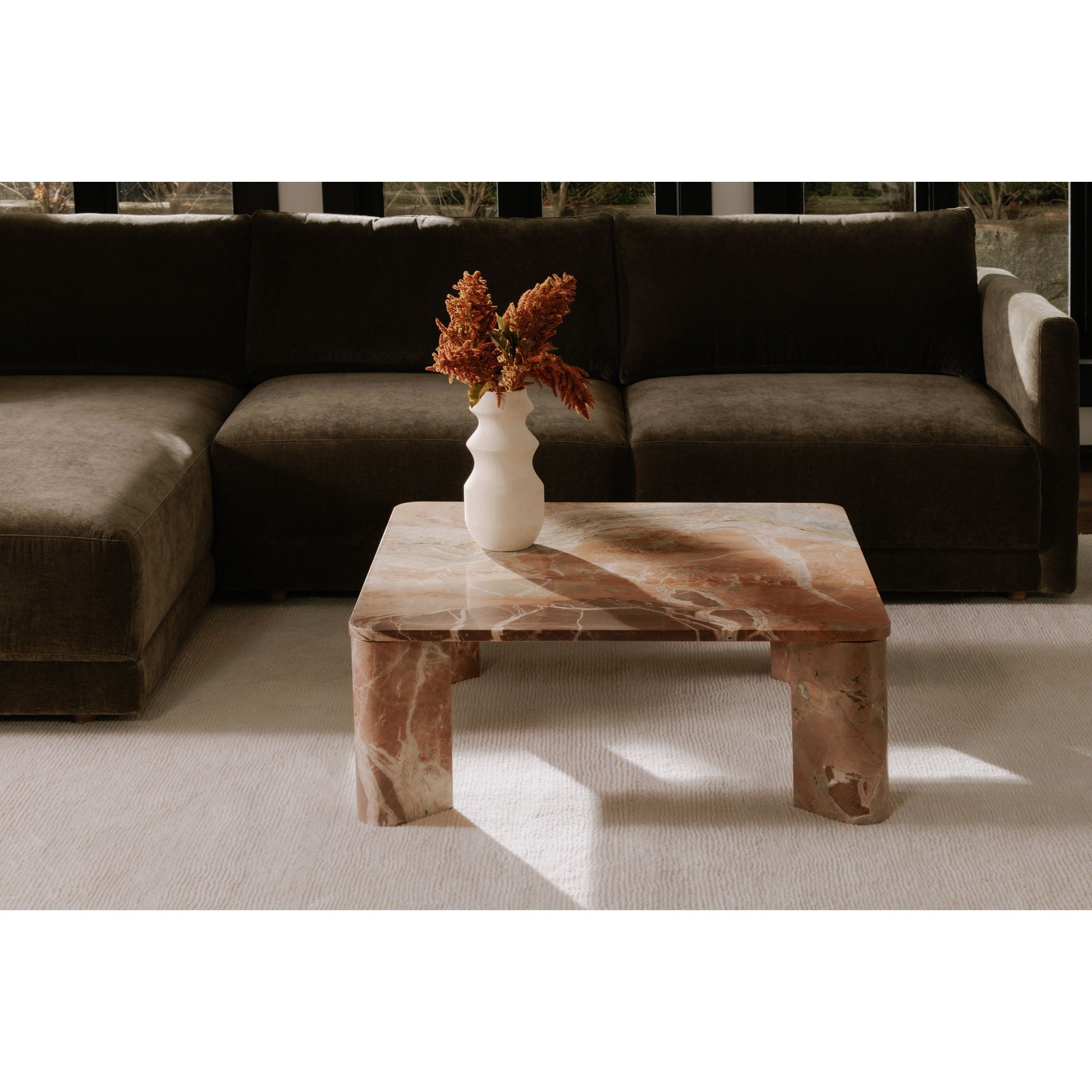 Segment - Coffee Table - Orange Lavante Marble