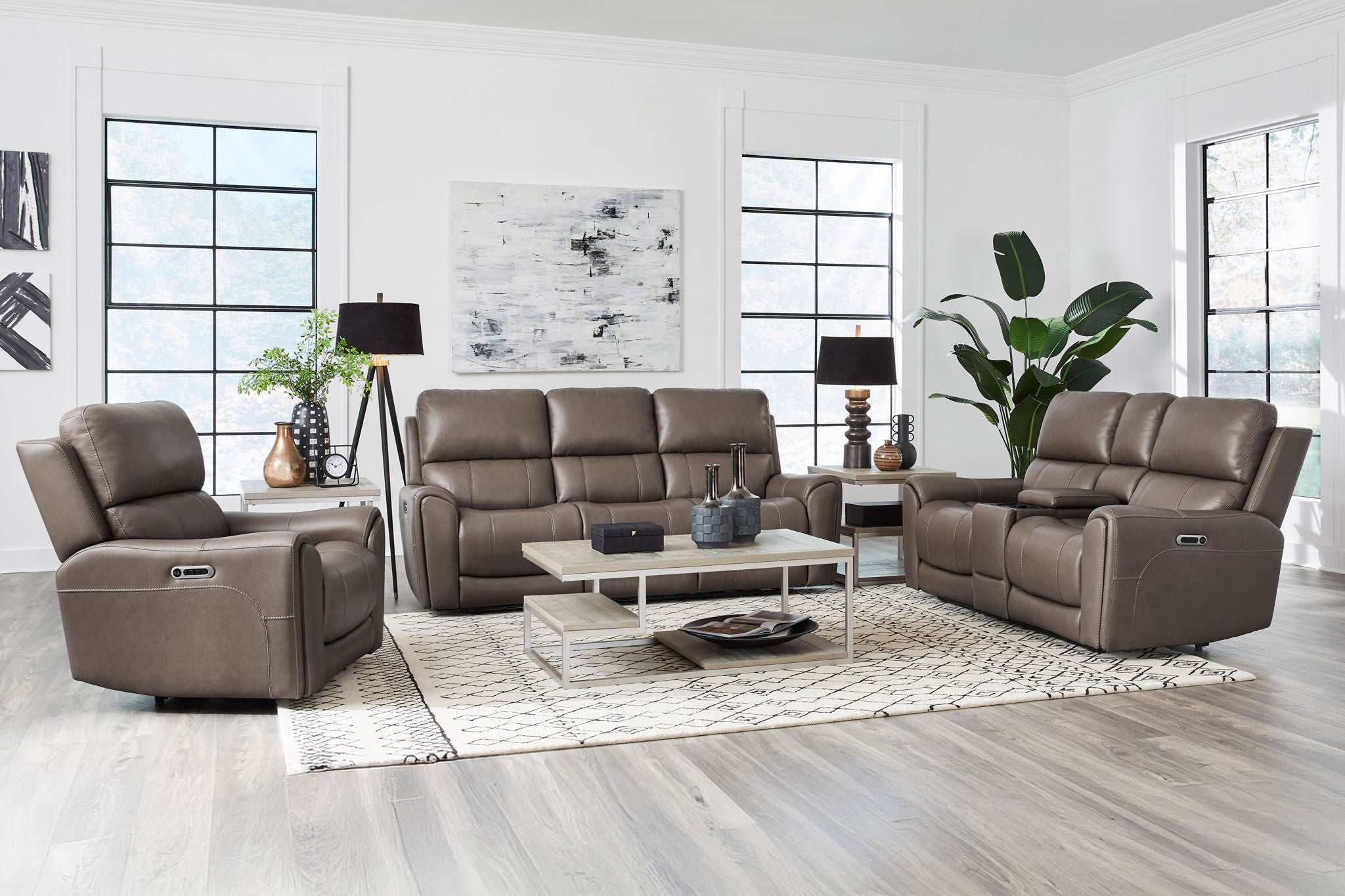 Hancock - Zero Gravity Power Reclining Console Loveseat P3