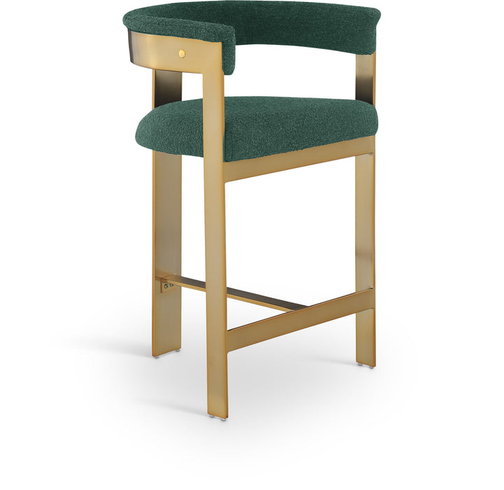 Romeo - Boucle Counter Stool With Gold Base (Set of 2)