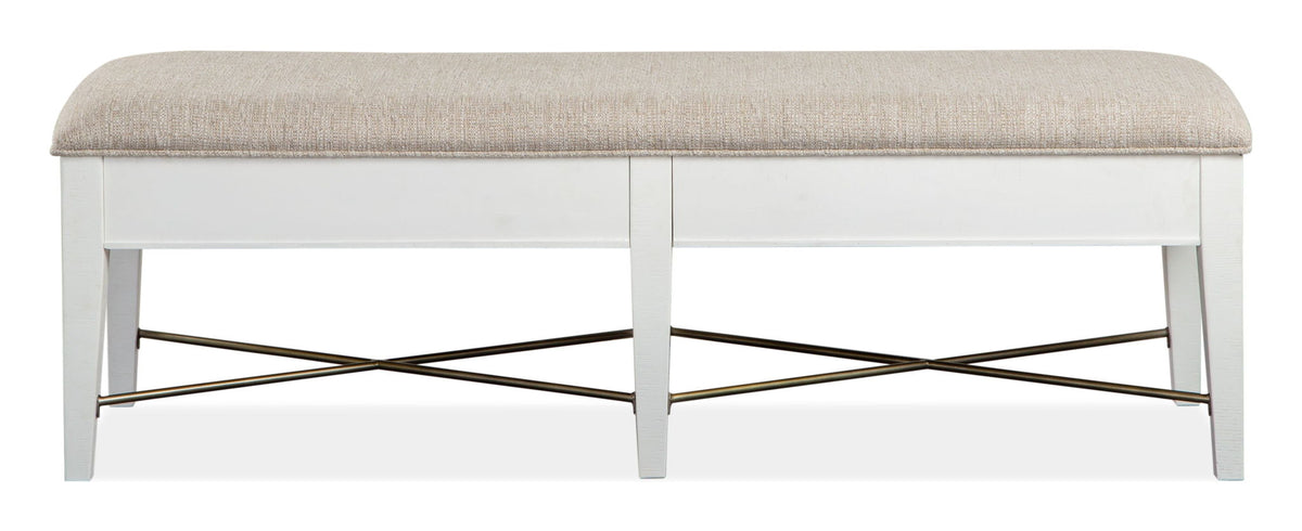 Heron Cove - Bench With Upholstered Seat - Chalk White