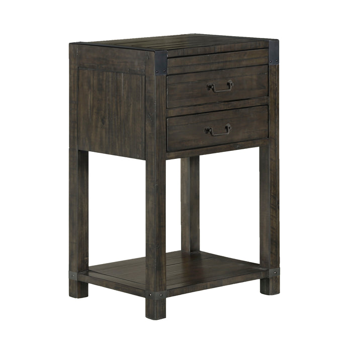 Abington - 2 Drawer Open Nightstand - Weathered Charcoal