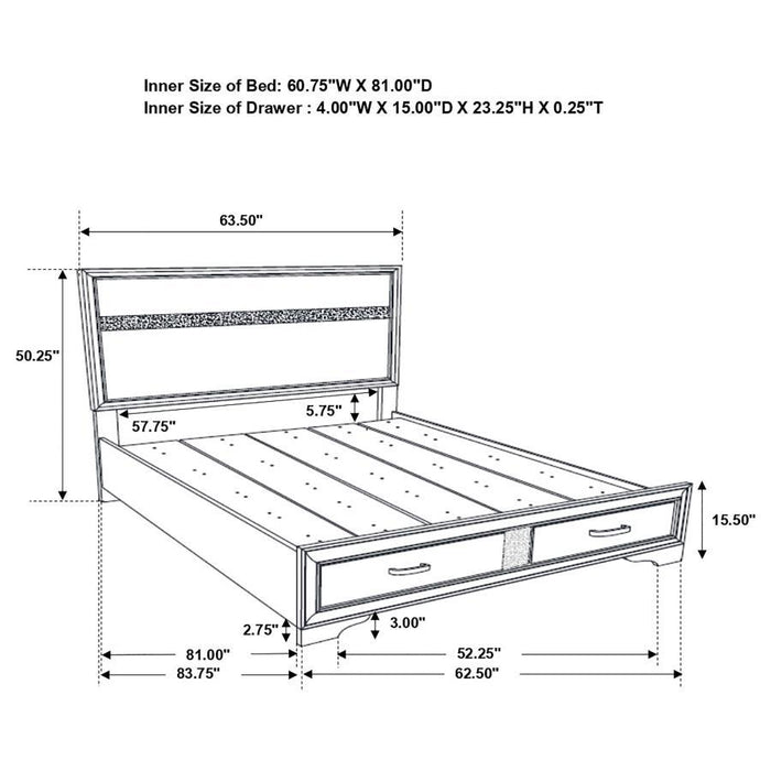 Miranda - Storage Wood Panel Bed