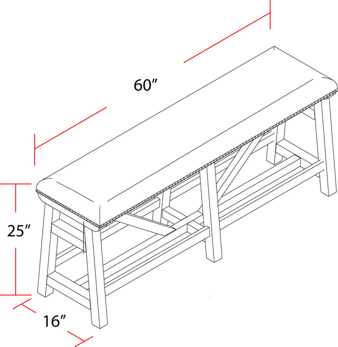 Lodge Dining - Upholstered Counter Bench - Siltstone