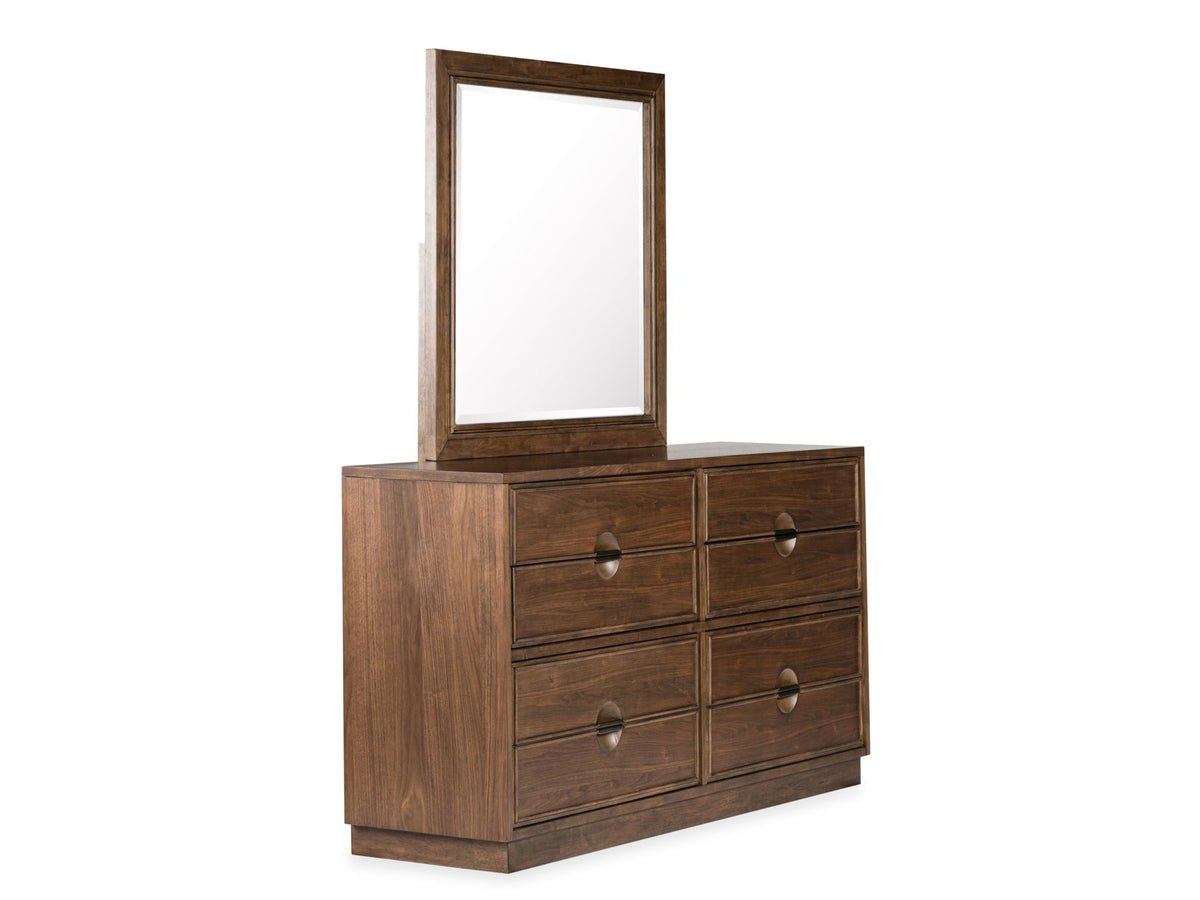 Selena - Double Drawer Dresser With Landscape Mirror - Brown