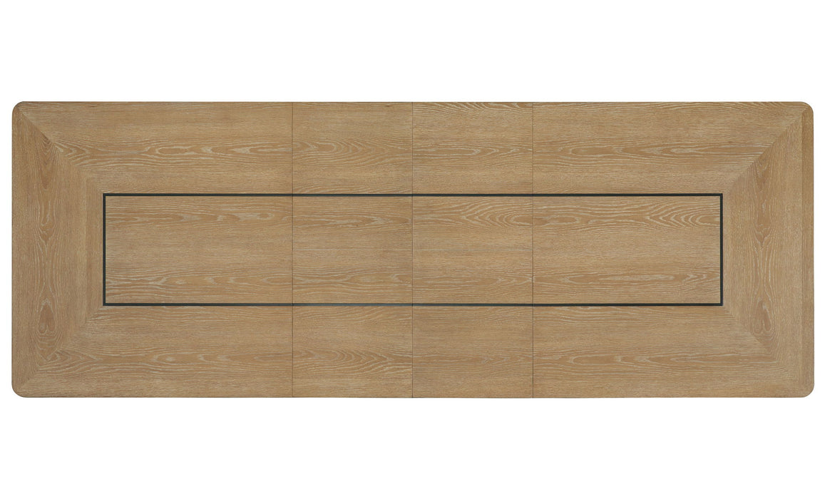 Escape - Dining Rectangular Table With 6 Ladderback Chairs - Glazed Natural Oak Black Metal Trim