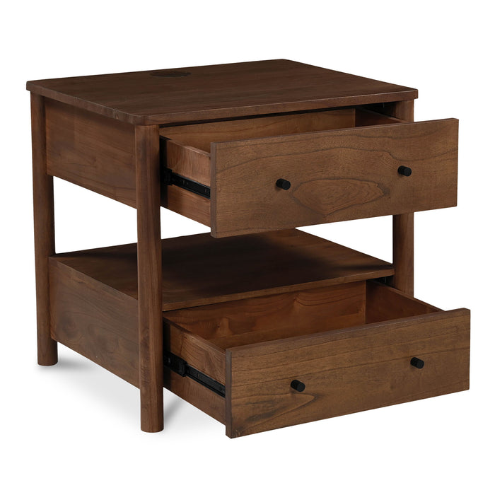 Lottie - Charging Nightstand - Brown