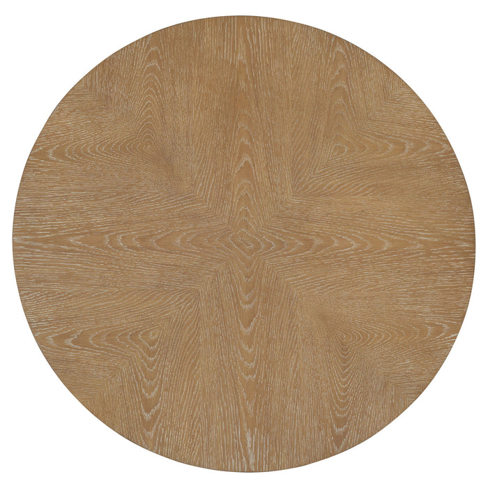 Escape - Cocktail Table Round With Shelf - Glazed Natural Oak / Black Metal Trim