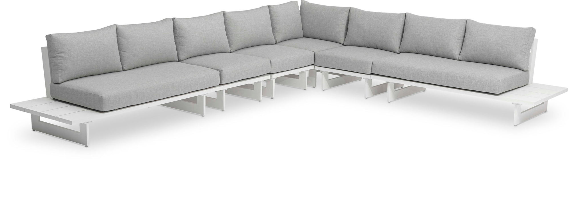Maldives - 6 Piece Water Resistant Outdoor Patio Modular Sectional With White Base
