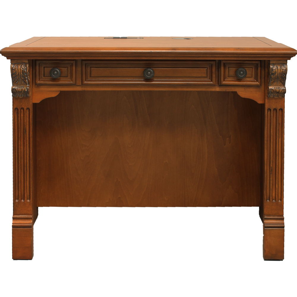 Huntington - Library Desk - Antique Vintage Pecan