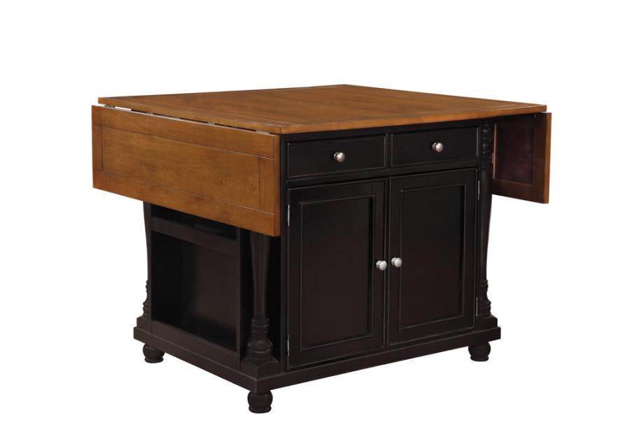 Slater - 2-Drawer Kitchen Island With Drop Leaves