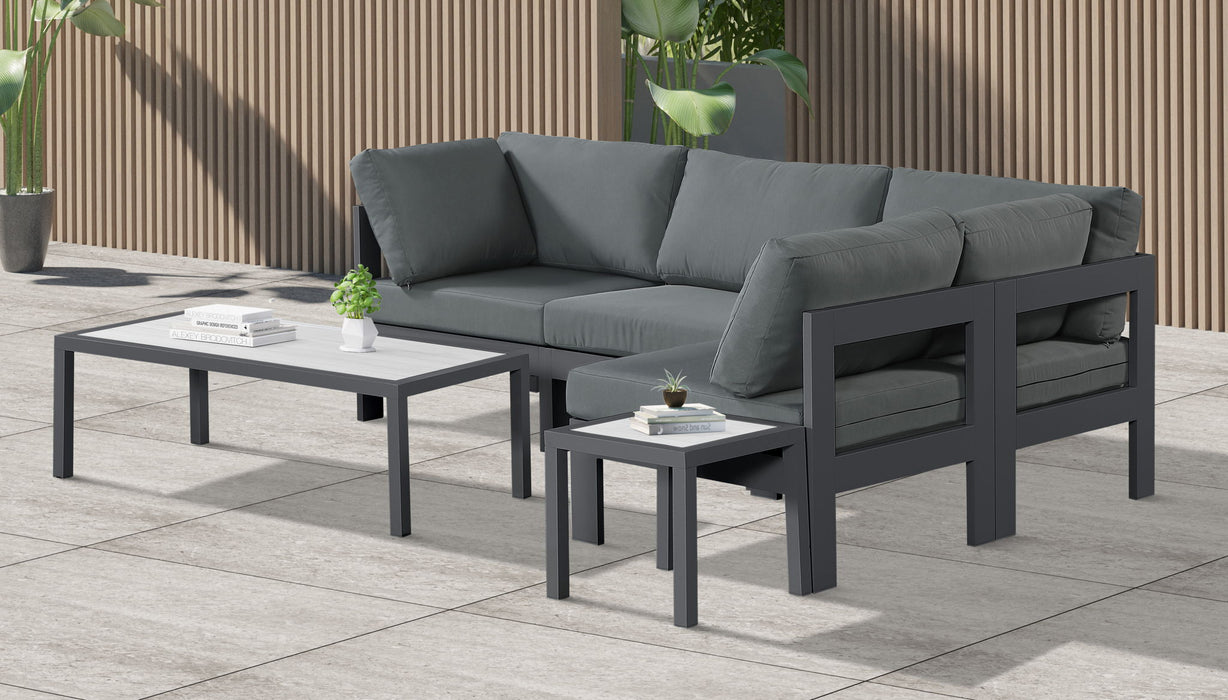 Nizuc - Outdoor Patio 4 Piece Modular Sectional With Gray Frame