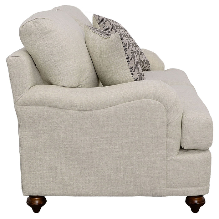 Glenn - Upholstered English Arm Loveseat - Light Gray