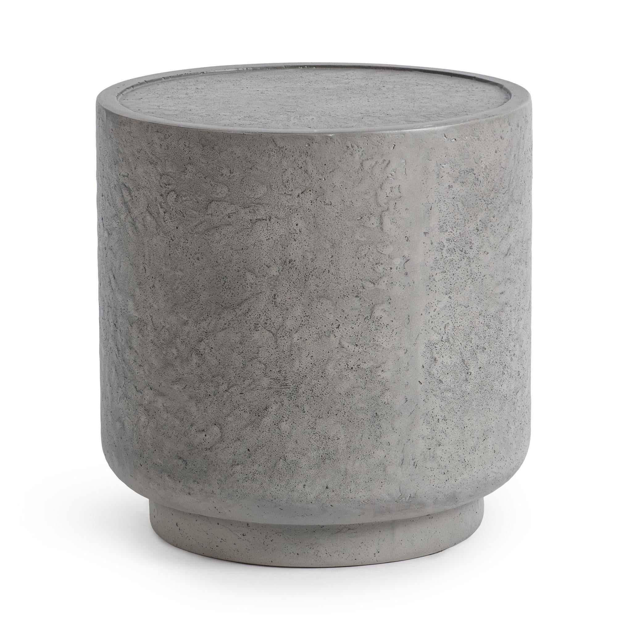 Sania - Outdoor Round Accent Table - Dark Gray