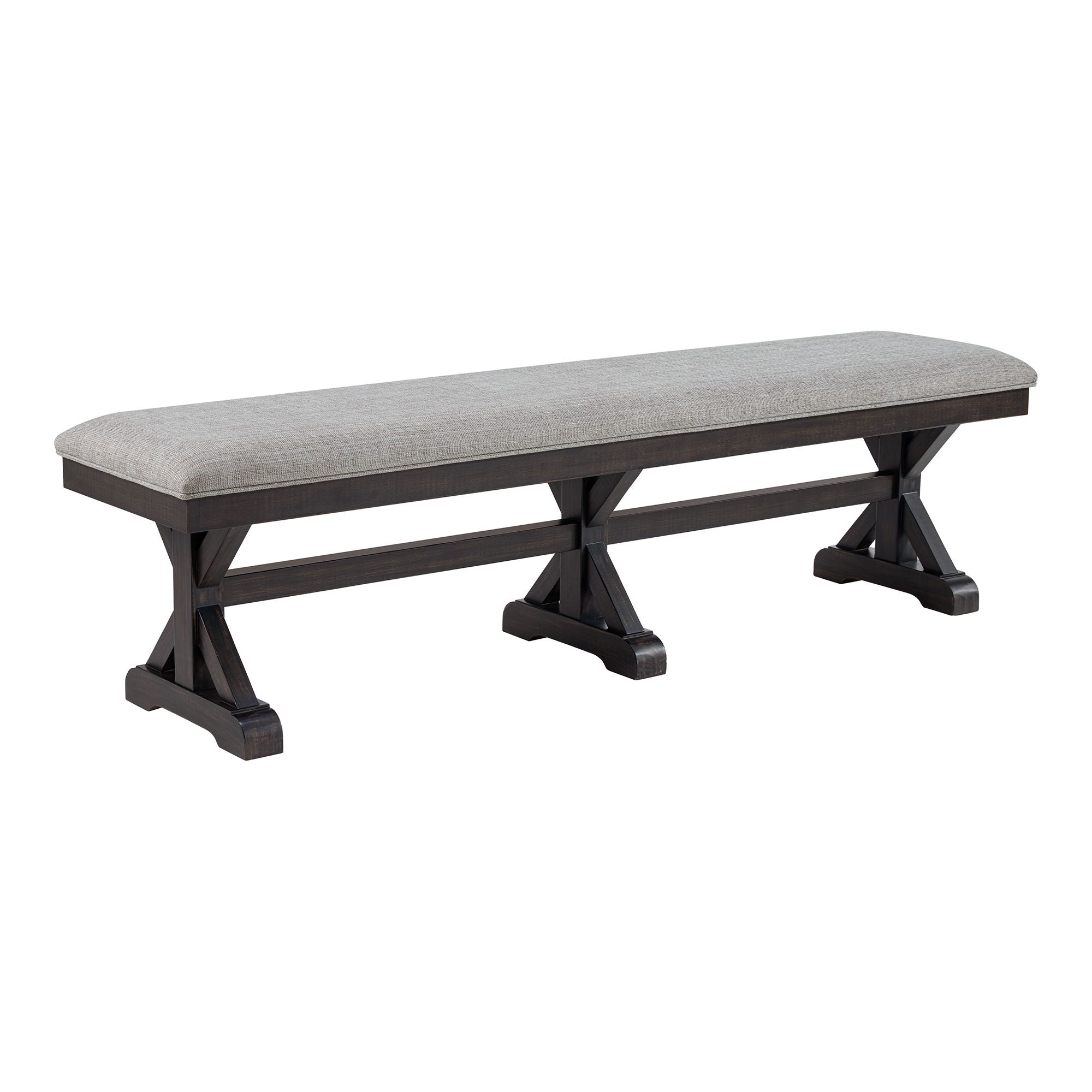 Montrose - Fabric Dining Bench - Espresso / Light Gray