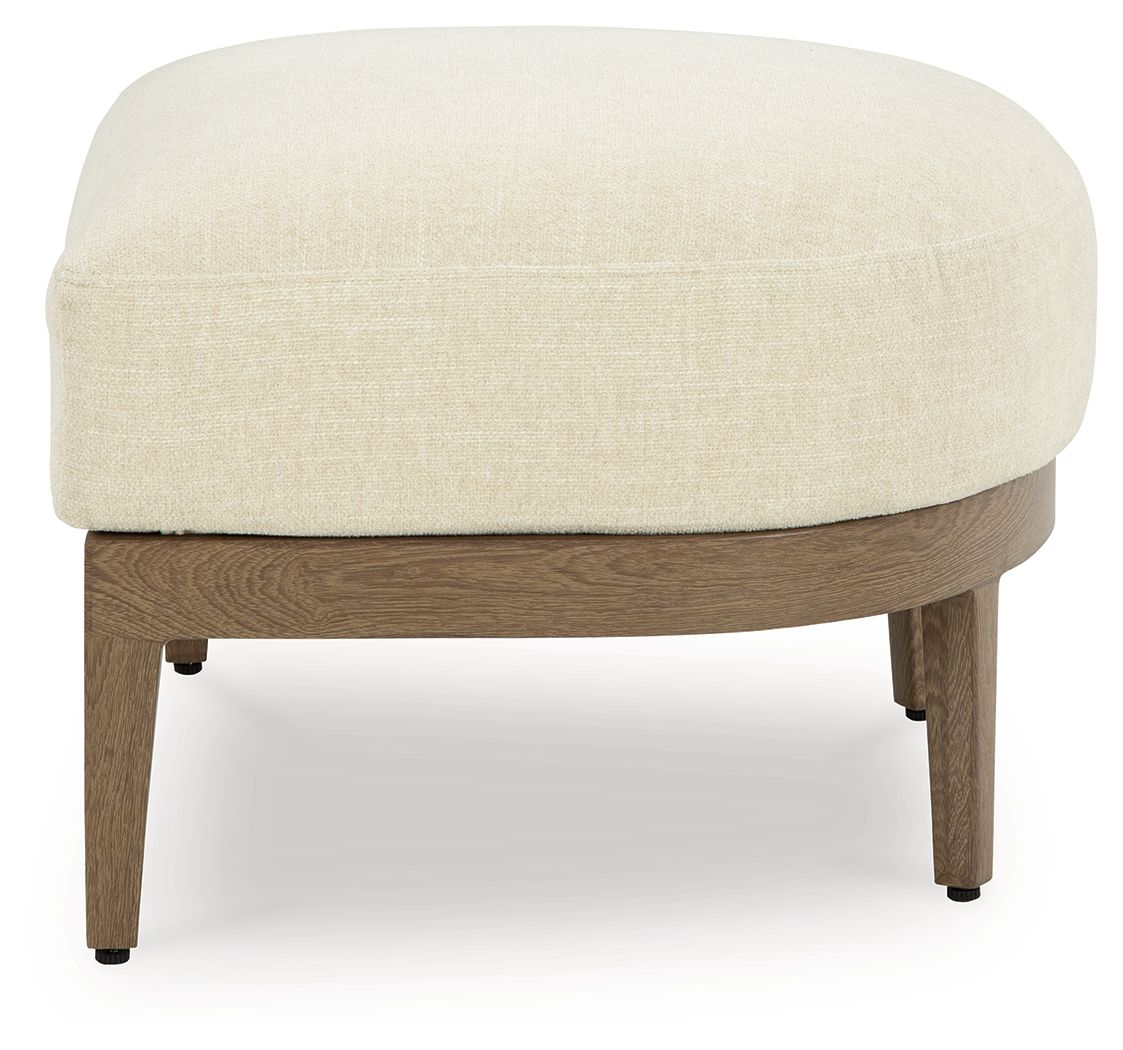 Serene Bay - Ottoman With Cushion - Dark Brown / White