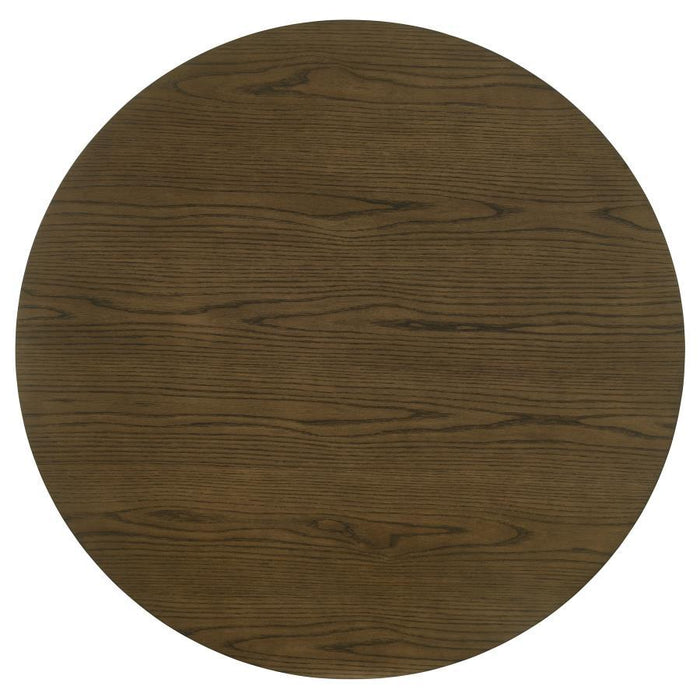 Ottowa - Round Wood Dining Table With Shelf - Brown