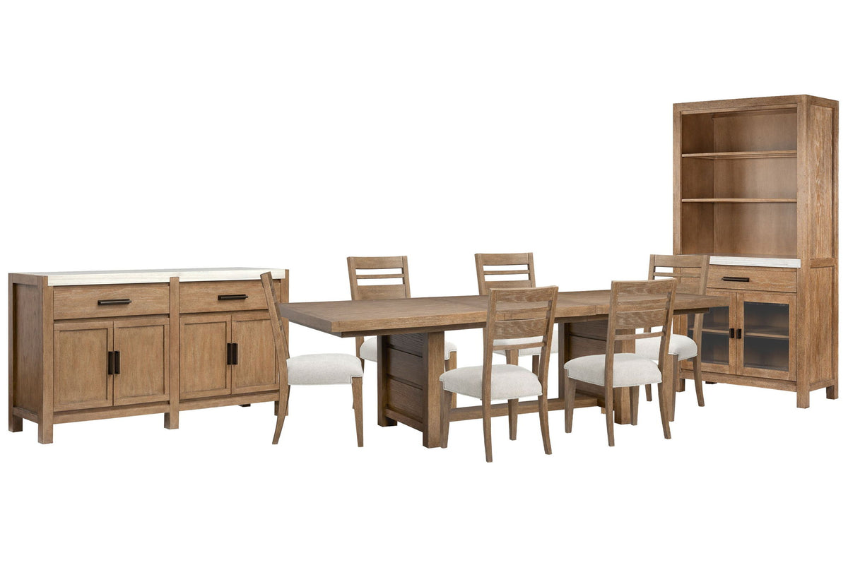Plum Creek - 9 Piece Extendable Trestle Dining Table Set