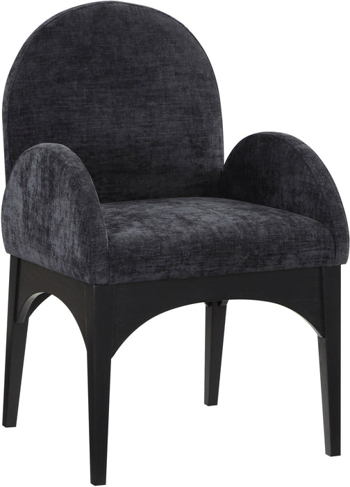 Waldorf - Chenille Dining Arm Chair With Black Legs