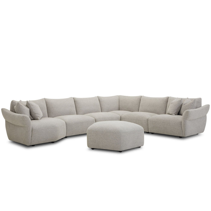 Playful - 6 Piece Modular Sectional - Canes Cobblestone