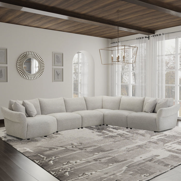 Playful - 6 Piece Modular Sectional - Canes Cobblestone