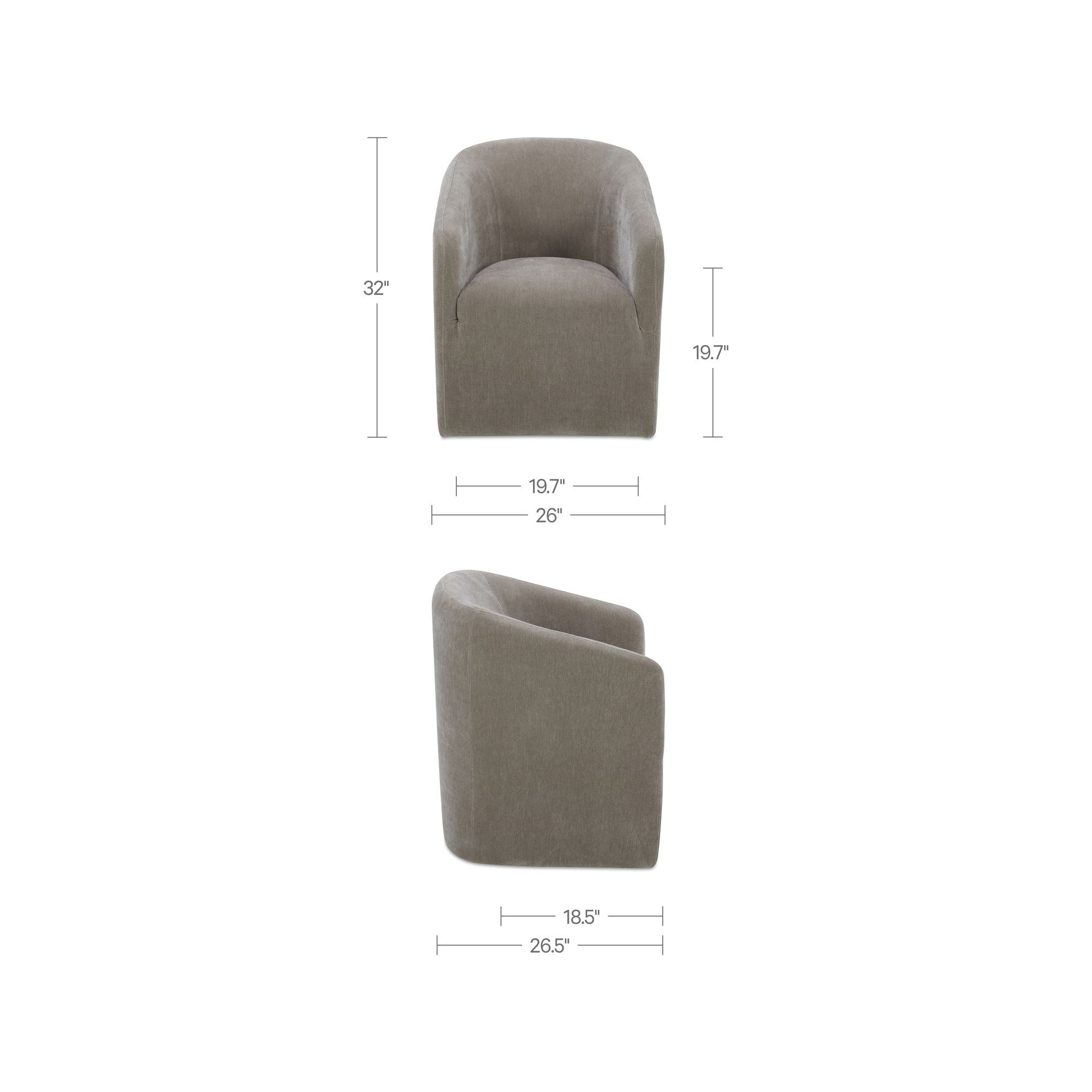 Sandy - Rolling Dining Chair - Taupe