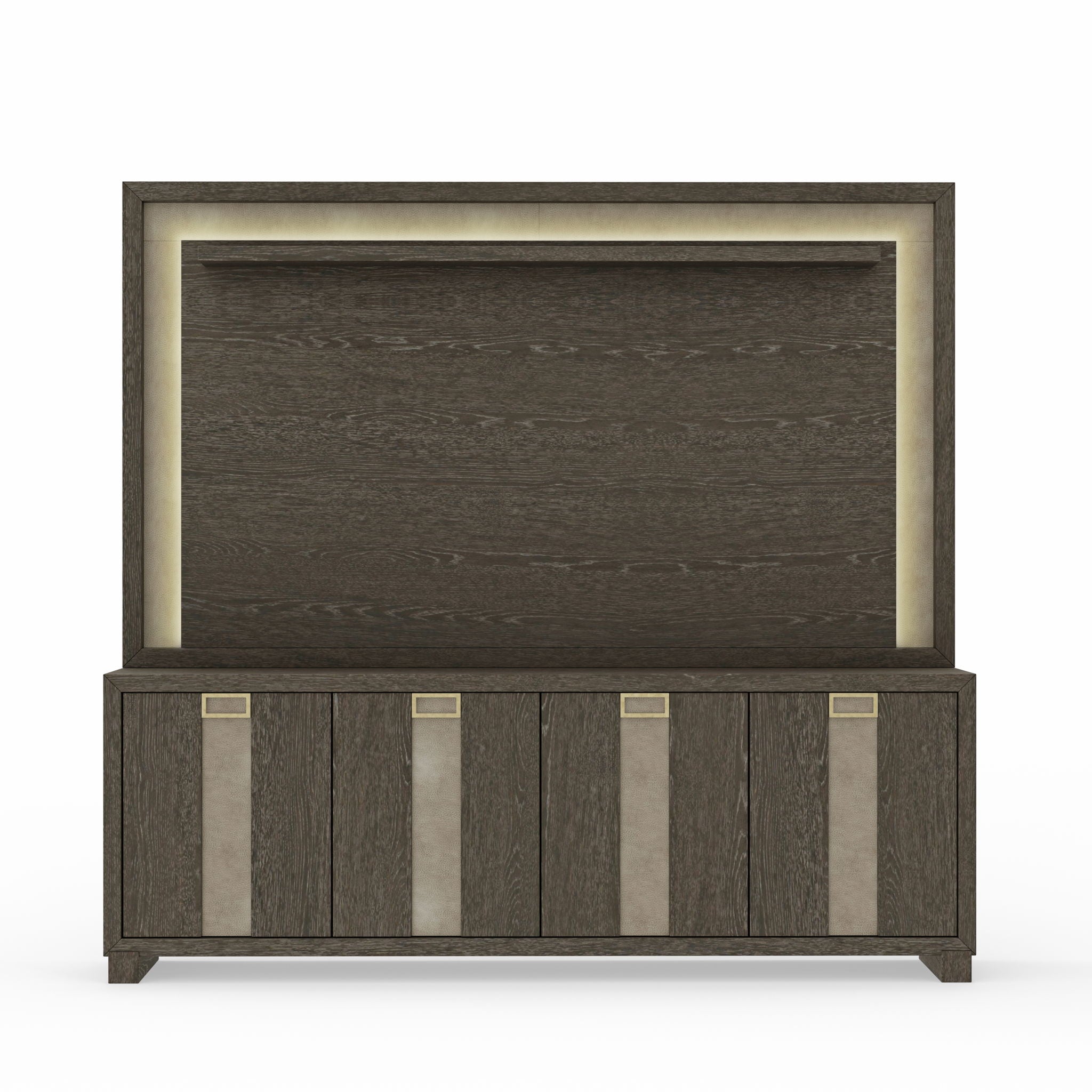 Ascent - 90" TV Console With Hutch And Back Panel - Dark Chocolate
